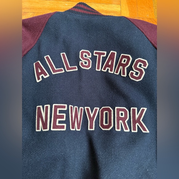 Polo Ralph Lauren Men's Varsity Jacket in Navy and Burgundy - Picture 5 of 10